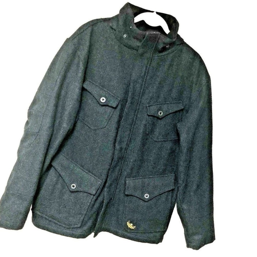 FLY Mens Racing Victory Jacket Barn Coat Wool Lined Logo Zip‎ Snap Snow Moto L
